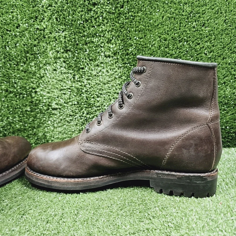 Grenson Brown Leather Plain Toe Goodyear Welt Ankle Lace Up Boots Mens UK 8 US 9